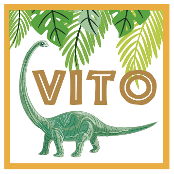 Stickers cuad. Dinosaurio 16u Pers